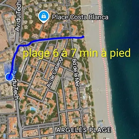 T2 40 M2 Argelès-sur-mer, Proche Plage, Commodités à Pied, Réservable Que Du Dimanche Au Dimanche